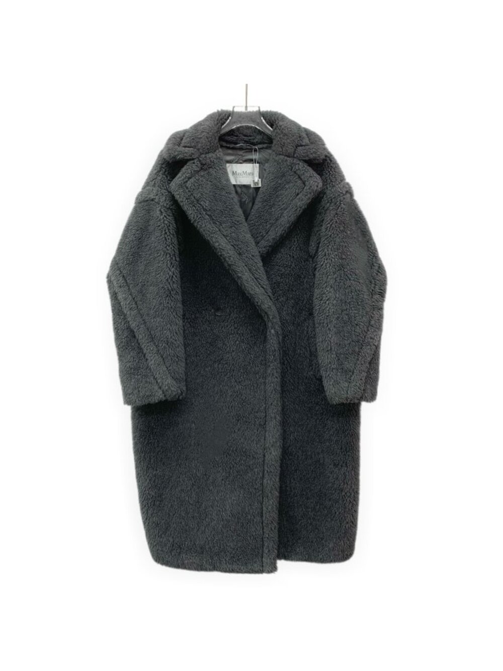 Max Mara Teddy Dark Gray Wool Double-Breasted Coat